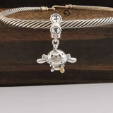 925 Sterling Silver Rich Cartoon Dangle Pendant Charm European Jewelry