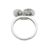 925 Silver Ring Base Setting 16mm Adjustable CZ Tray Platinum Plated Women Gift