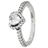 925 Sterling Silver Ring Abstract Elegance Heart-shaped Padlock Love Lock Ring