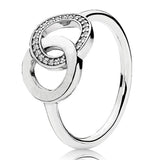 925 Silver Ribbon Twisting Lace Circle Ring Women Gift Jewelry