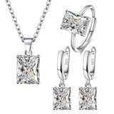 925 Silver Zircon Wedding Jewelry Set
