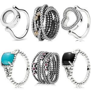 925 Silver Entangled Beauty Heart Locket Ring DIY Jewelry