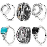 925 Silver Entangled Beauty Heart Locket Ring DIY Jewelry