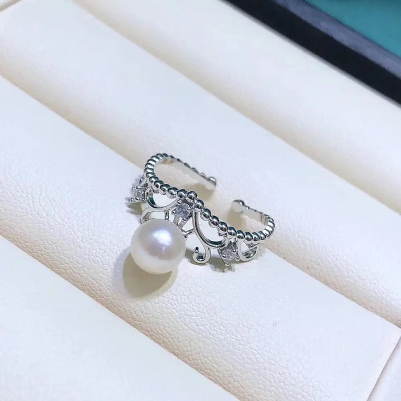 925 Silver Adjustable Ring Base Setting for Pearls