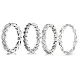 925 Silver Ring Linked Love Knotted Heart Emotional Bonds