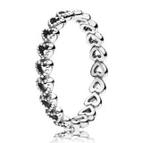 925 Silver Ring Linked Love Knotted Heart Emotional Bonds