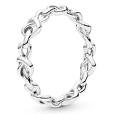 925 Silver Ring Linked Love Knotted Heart Emotional Bonds