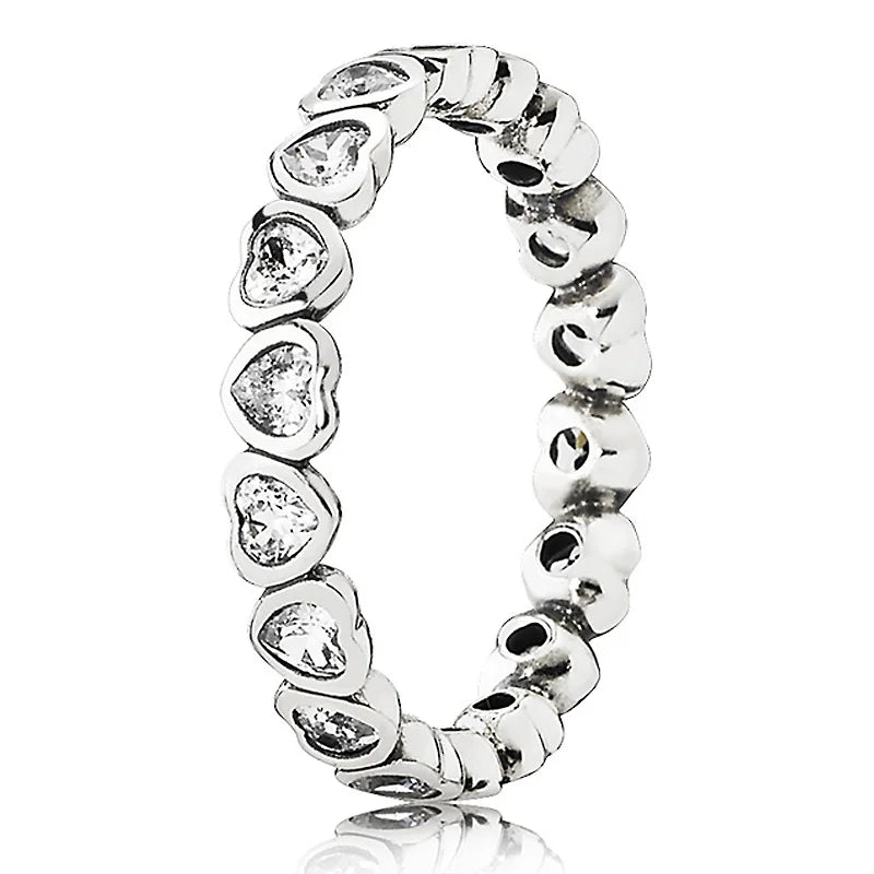 925 Silver Ring Linked Love Knotted Heart Emotional Bonds