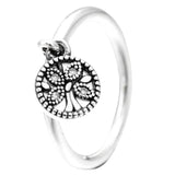 925 Silver Ring Lucky In Love Clover Signature Lock Ear Of Wheat Lively