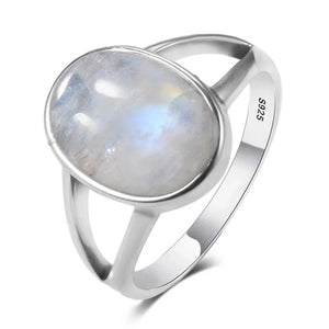 925 Sterling Silver Ring Natural Moonstone Jewelry Rings Gemstone Vintage Jewelr