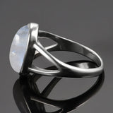 925 Sterling Silver Ring Natural Moonstone Jewelry Rings Gemstone Vintage Jewelr