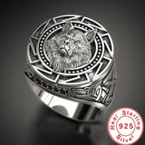 925 Silver Retro Wolf Totem Thai Warrior Ring