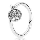 925 Silver Ring Rose Love Lock Heart Rings For Women Wedding Party