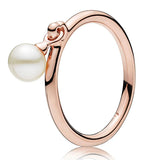 925 Silver Ring Rose Love Lock Heart Rings For Women Wedding Party