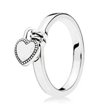 925 Silver Ring Rose Love Lock Heart Rings For Women Wedding Party