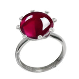 925 Silver Crown Ring Setting for 13mm Round Beads Adjustable Size