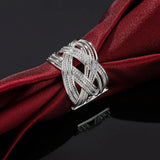 925 Silver Interwoven Open Ring For Women
