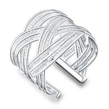 925 Silver Interwoven Open Ring For Women