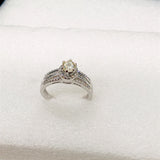 Sterling Silver CZ Engagement Ring, Rhodium Plated