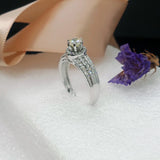 Sterling Silver CZ Engagement Ring, Rhodium Plated
