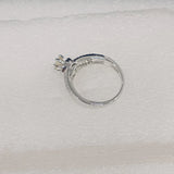 Sterling Silver CZ Engagement Ring, Rhodium Plated