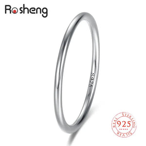 925 Sterling Silver Round Minimalist Ring Women's Jewelry