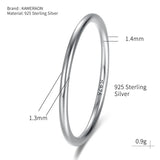 925 Sterling Silver Round Minimalist Ring Women's Jewelry
