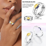 925 Sterling Silver Rings Crown Heart Sunflower Snake Ring For Women