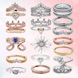 925 Silver Rings Daisy Bone Wish CZ Finger Rings Women Wedding Statement
