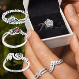 925 Silver Rings Daisy Bone Wish CZ Finger Rings Women Wedding Statement