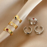 925 Silver Zircon Plated Rings For Women Opening Anillos