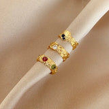 925 Silver Zircon Plated Rings For Women Opening Anillos