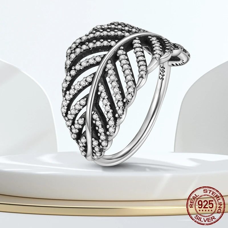 925 Silver Zircon Staggered Rings for Women Jewelry