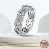 925 Silver Zircon Staggered Rings for Women Jewelry