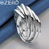 925 Sterling Silver Circle Ring Wedding Engagement Party Jewelry