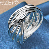 925 Sterling Silver Circle Ring Wedding Engagement Party Jewelry