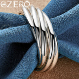 925 Sterling Silver Circle Ring Wedding Engagement Party Jewelry