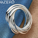925 Sterling Silver Circle Ring Wedding Engagement Party Jewelry