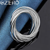 925 Sterling Silver Circle Ring Wedding Engagement Party Jewelry