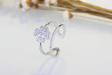 925 Silver Lucky Clover Multi-layer Resizable Ring