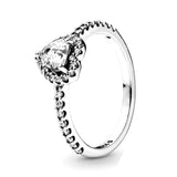 925 Silver Rings Women Crown Love Heart Wishbone Engagement Wedding Crystal Ring