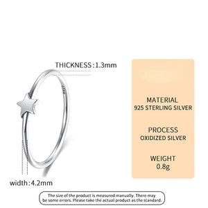 925 Silver Rings Women Star Dainty Jewelry Minimalism Fine Jewelry Gift