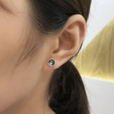 925 Silver Rivets Stud Earrings Gothic Wedding Jewelry