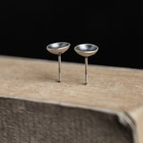 925 Silver Rivets Stud Earrings Gothic Wedding Jewelry