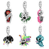 925 Silver Rock Skull Charm Series Coffin Pendant for Bracelet & Bangle