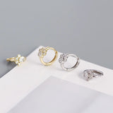 925 Silver Cat Claw Zircon Stud Earrings Bohemia INS Piercing Jewelry