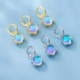 925 Silver Moonstone Circle Charms 5mm DIY Pendant