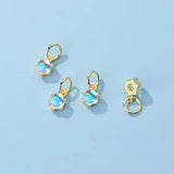 925 Silver Moonstone Circle Charms 5mm DIY Pendant