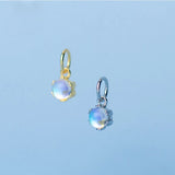 925 Silver Moonstone Circle Charms 5mm DIY Pendant