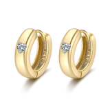 925 Silver Romantic Purple Clear Heart Zircon Hoop Earrings